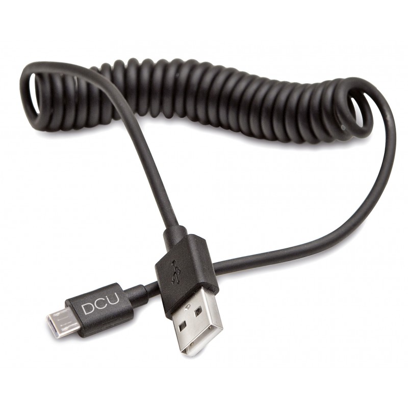 Câble USB SBS Câble spirale micro USB noir Pas Cher 