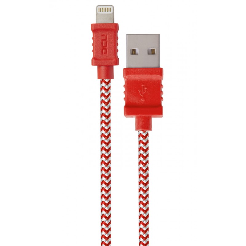 Cable Lightning para iPhone/iPad rojo/blanco 1m