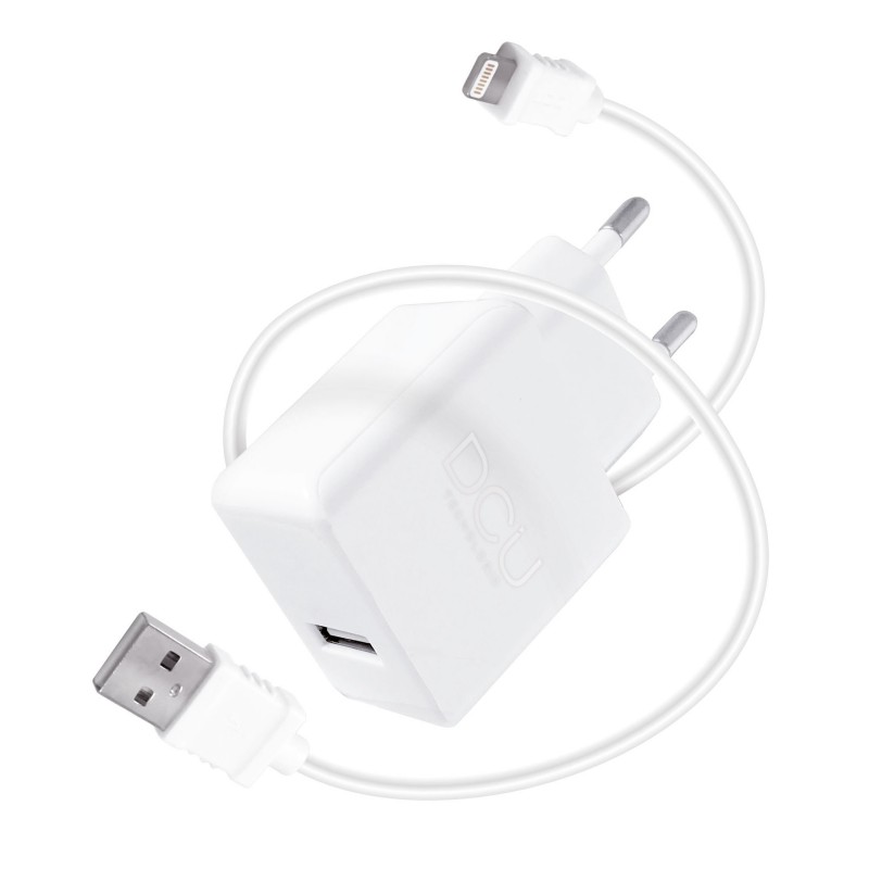 ✓ Cargador 3 en 1 Coche/Red/USB para iPhone 5. Blanco