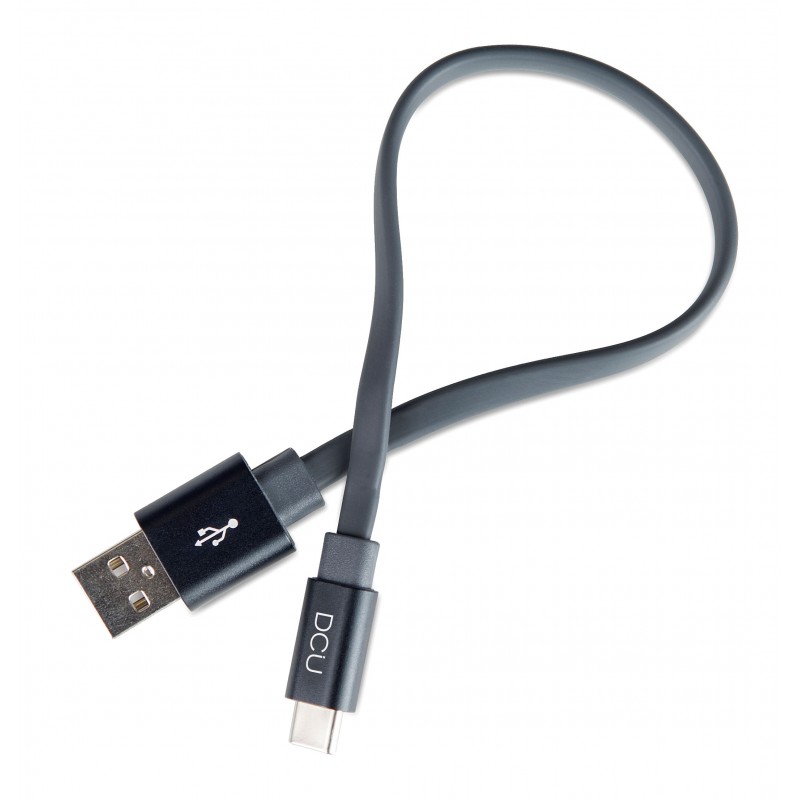 Câble USB Type C à USB plat et gris 0,20m