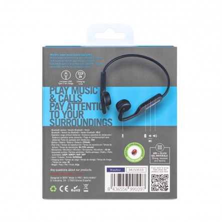 Bluetooth Open-Ear Bone Conduction Headphones Blue