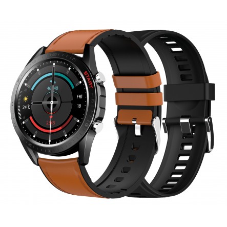 Reloj smartwatch con correa de nylon y correa de silicona negra T