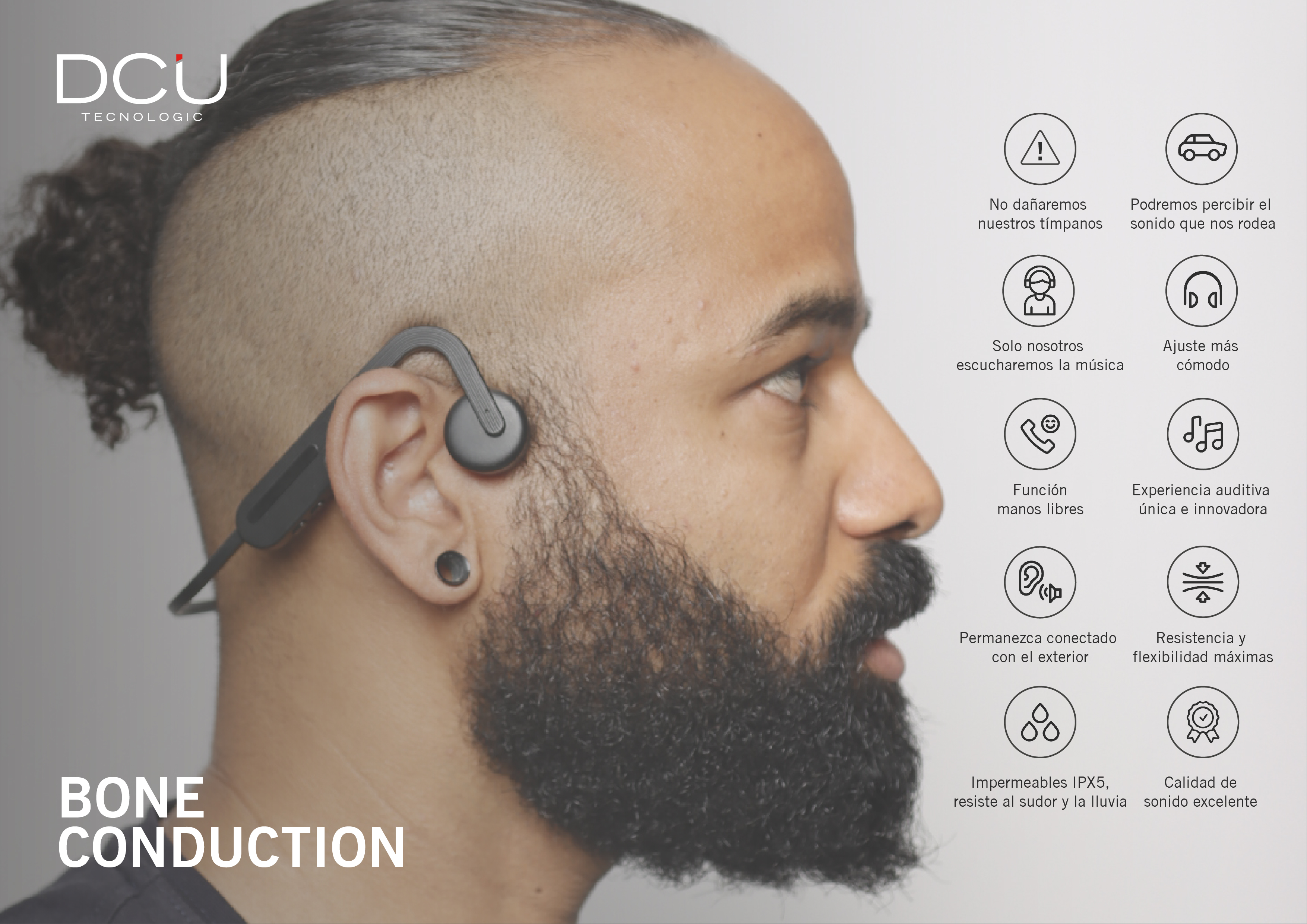 DCU Tecnologic Auriculares Bluetooth de Conducción Ósea Open-Ear